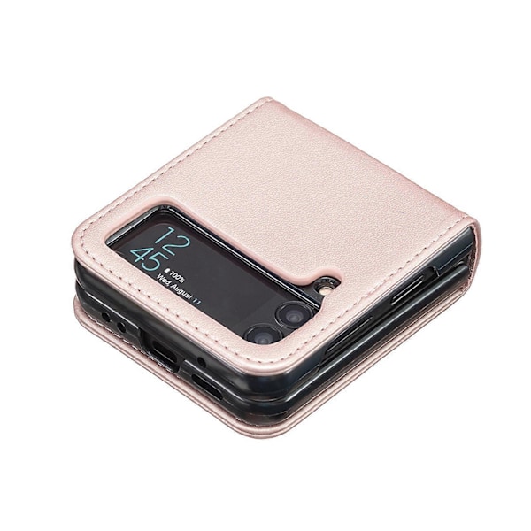 för Samsung Galaxy Z Flip 6 Skal Läder Flip Fodral för Män Kvinnor, Anti-Repor Tåligt Skyddande Telefonfodral för Samsung Galaxy Z Flip 6[HK] black