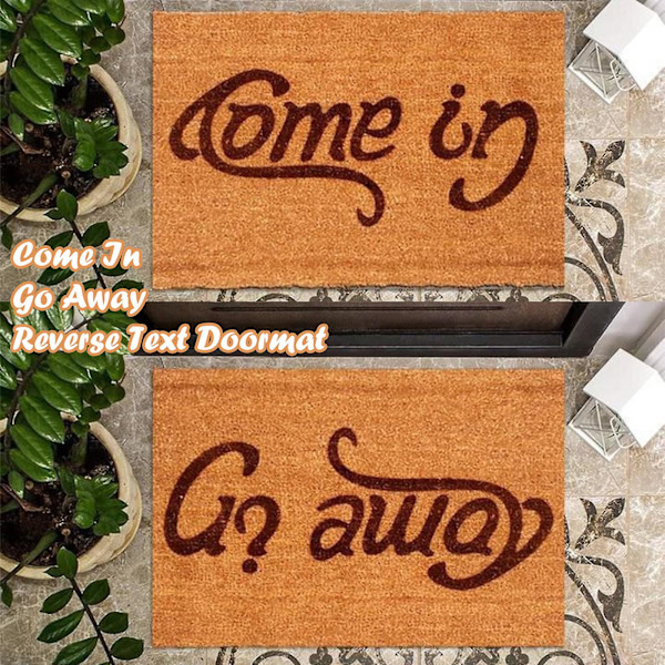 Welcome-Go Away Come In -ovimatto, sisä- ja ulkokäyttöön, liukumaton, 40x60cm [HK] Brown