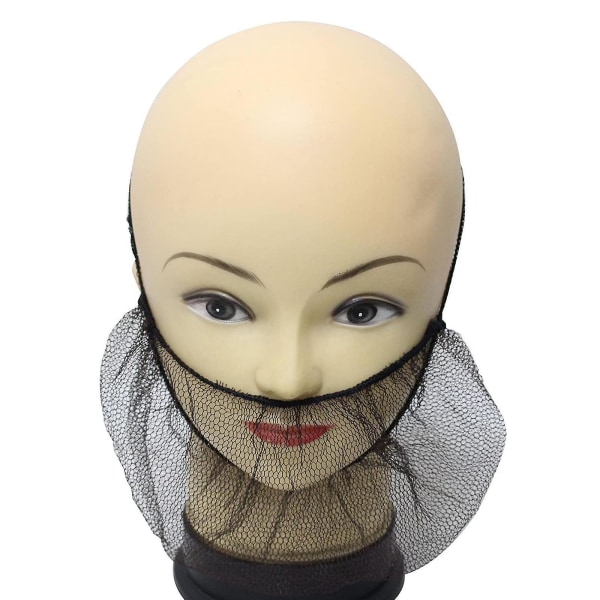 HK 100 st skäggmasker skyddande skäggöverdrag skäggöverdrag tillbehör Black elastic