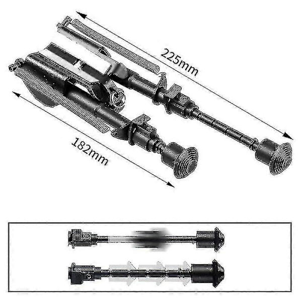 Bipod 6~9 Tum Teleskopiskt Stativställ Passar 20mm Picatinny Rail Hfmqv [hy][HK]