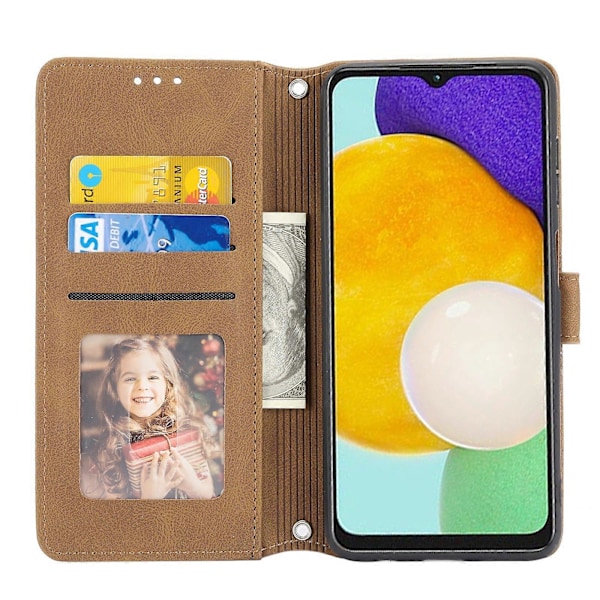 Präglat Läderfodral För Samsung Galaxy A34 5G[HK] Brown