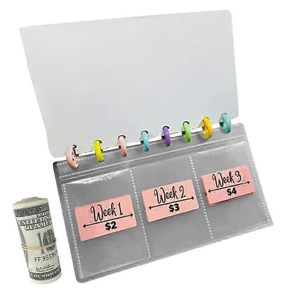 Budget Binder Planner Kontantkuvert Sparemålsbog til Budgettering 52 Ugers Kontantfyldning og Opsparing [HK]