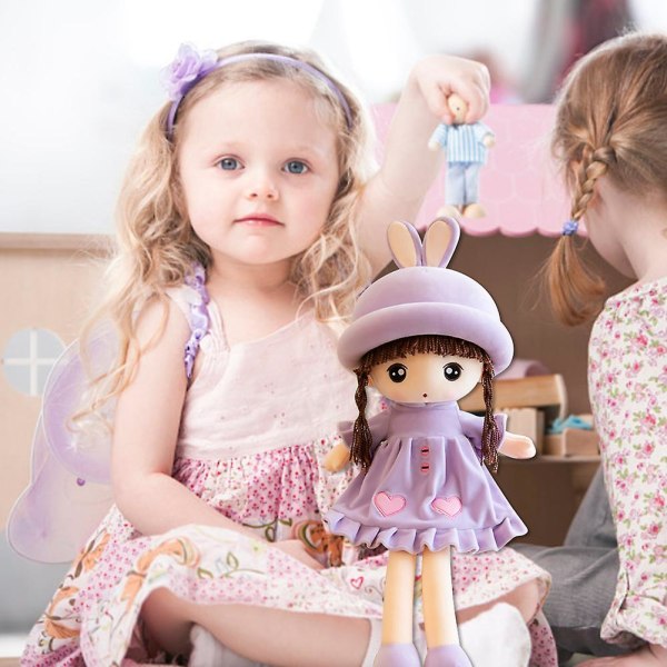 Flicka Plyschdockor Söta Kaninöron Plysch Stoppade Leksaker Jul Födelsedagspresenter Barnleksaker Lila 50cm[HK] Style DD