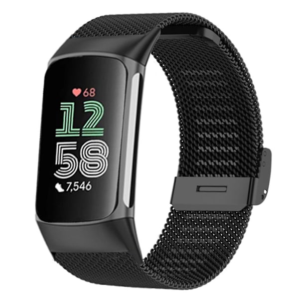 Til Fitbit Charge 6/5 Milanese Mesh Urremme Udskiftningsurremme[HK] Style A Fitbit Charge 6 Black