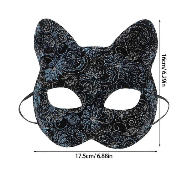 Blå Kat Maske til Maskerade Cosplay Maske med Elastikbånd[HK]