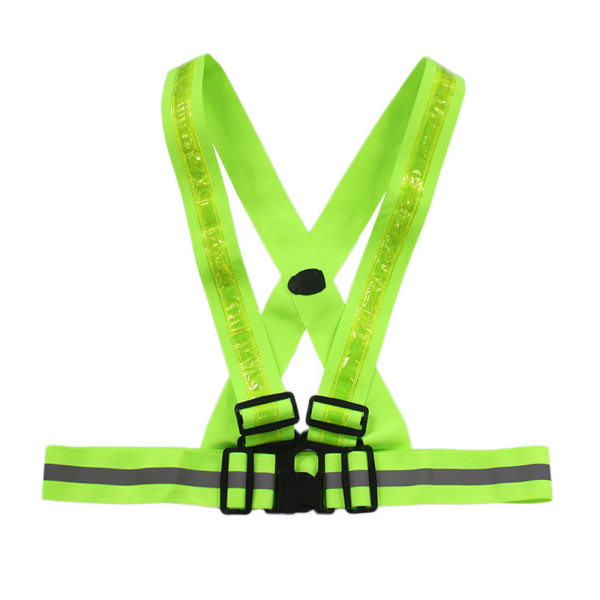 LED-oplyst vest Night Traffic refleksvest USB opladning [HK] fluorescent green