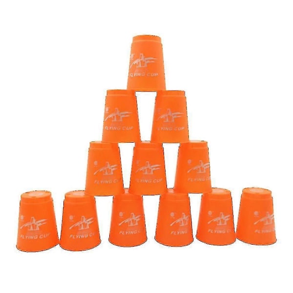 Speed Stacks | Officiellt Sport Stacking Set - 12 Koppar För Snabbhetsträning Resespel Festspel[HK] Orange A