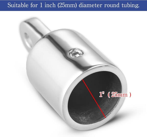 Bimini Top Lås med Ekstern Gaffel til Robust Marine Hardware, 2-Stud Design til 25 mm Rør[HK] 25mm