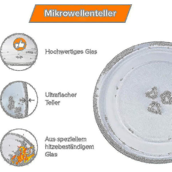 Universal Mikrobølgeovn Drejeskive Glasplade Med 3 Fastgørelser, 245 Mm[HK]