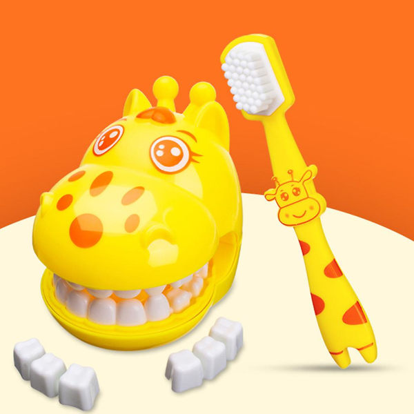 Giraf tænder model til W/ tandbørste Toddler gave tænder børstning undervisningshjælpemiddel[HK]