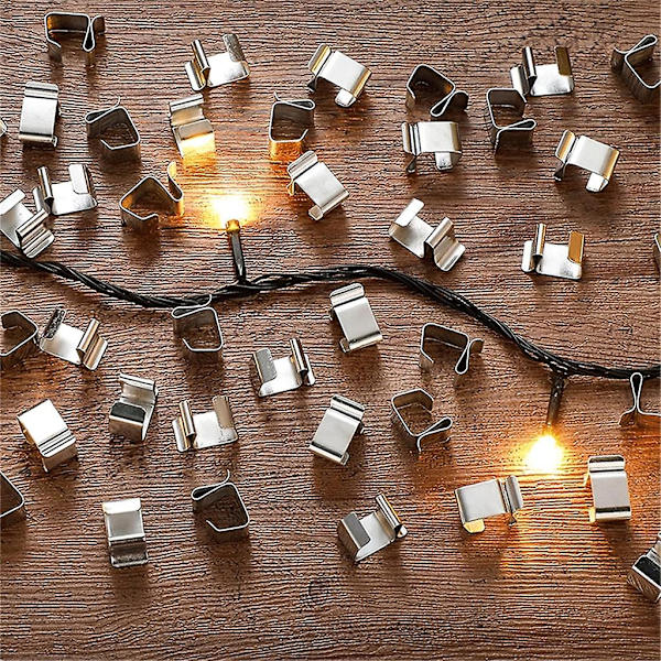 50-pack/set Hållbara Rännklipp för Ljuskedjor Tunga Metallhängare Ljusmontering för Hemfest Dekoration[HkkK] Large manganese steel 50PCS