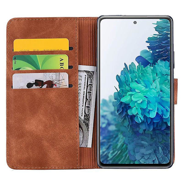 Wallet Case til Samsung Galaxy S20 FE Premium PU Læder Flip Cover Mandala[HK] Brown