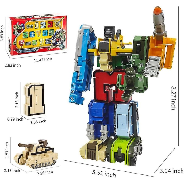 Robotter Transformations Byggeklodser Actionfigur Bilmodel Deform Nummer Læringslegetøj[HK]