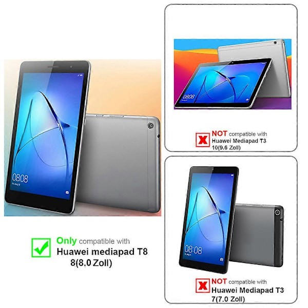 MediaPad T3 8 (8.0 Zoll) Skal - extra tunn - skyddsskal utan Wake Up-funktion [HK] MediaPad T3 8 (8.0 inch) SATIN BLACK