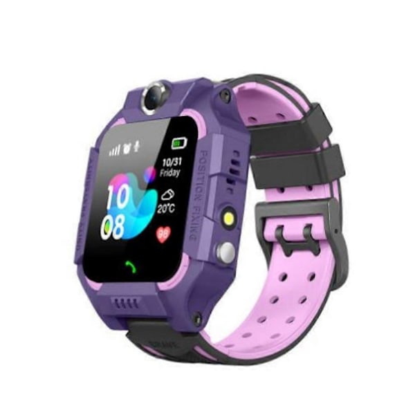 Uusi 2023 älykäs lasten kello GPS-puhelu viestikortti Sim vedenpitävä älykello lapsille S0S valokuva purple Waterproof