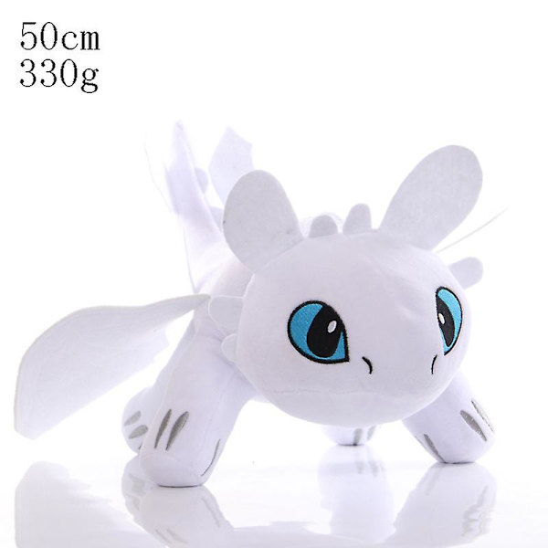 Hampaaton pehmolelu Anime Kuinka kouluttaa lohikäärmeesi 3 Yön raivoisa pehmolelu Hampaaton täytetty nukke lelu lapsille lahjoja[HK] 50cm White