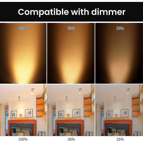 HKK 8-pack halogenlampor Gu5.3 Mr16 35w 12v dimbara - Varmvitt 2800k, 400 lumen, glaskupa