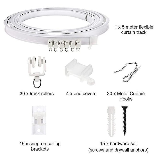 1-5 meter böjbar takböjd gardinskena flexibel takgardin[HK] 1m
