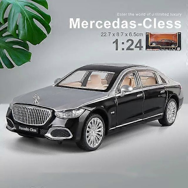 Uusi 1:24 Simulaatio Maybach S680 Metalliautomalli Ääni ja Valo Vetoauto Leikkiauto Valettu Poikien Kokoelma Koristelahja Musta laatikossa