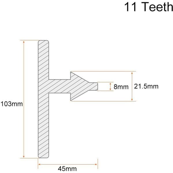 Sourcing map 8 mm borepatronnøgle med 11 tænder til 3-16 mm boring, sølv [HK]