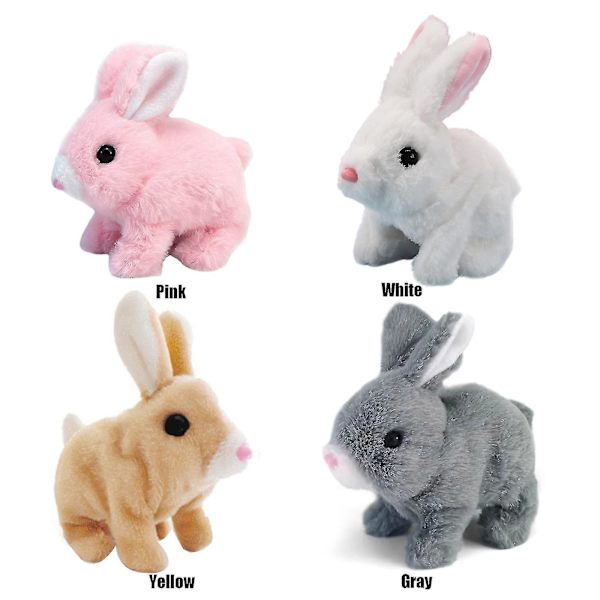 100% Ny Elektrisk Plysch Kanin Hoppande Hoppande Interaktiv Plysch Kanin Leksak Barn Present[HK] Pink