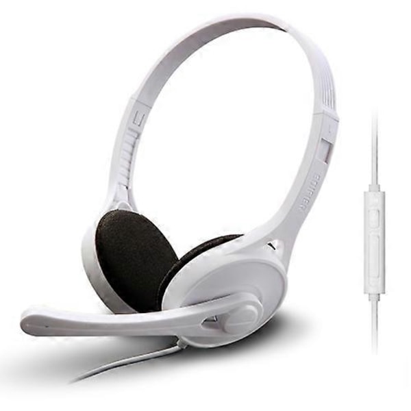 Edifier K550 3.5mm Plugg Kablet Ledningskontroll Stereo Datamaskin Spillheadset med Mikrofon[HK] Fashion White