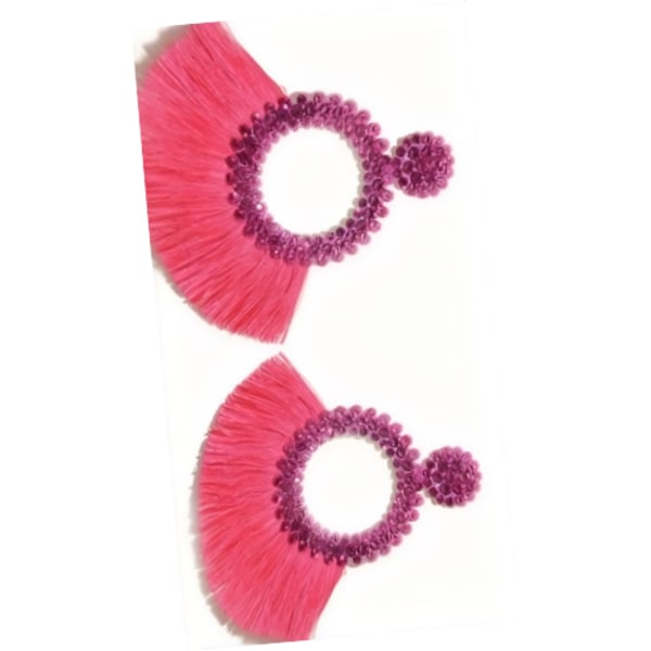 Boho Chic Røde Dråbeøreringe til Kvinder Håndlavede Statement Smykker[HK] Rose-Red