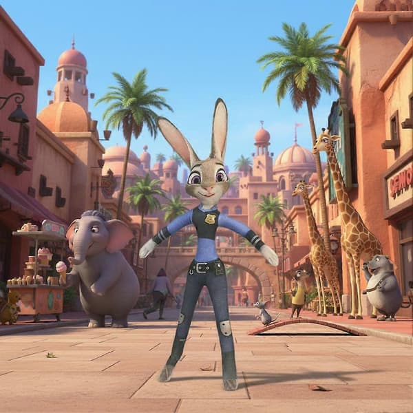 Zootopia Nick Judy Plyschdocka med Skelett för Flexibel Posering Samlarobjekt[HK] B