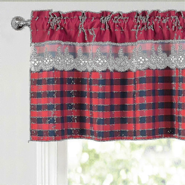Köksgardiner Dekor Fönstergardin Lyxigt Cafékappa Överkast Draperier S202412306350[HK] 74cmx61cm Wine red