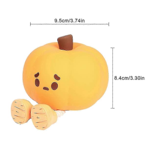 Mini Halloween Græskar Silikone Lampe USB-drevet Natlys med Touch Timer til Gave [HK]
