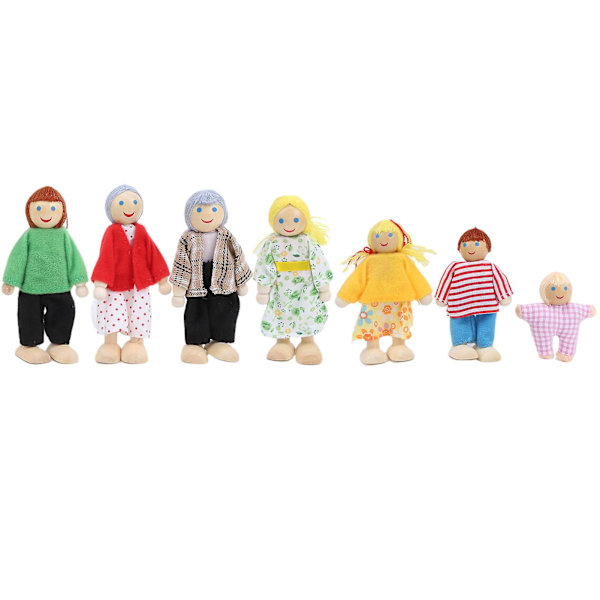 Familjedockor i Tall, Miniatyrfigurer, Leksakssats, Ornament, Pedagogisk Dockhustillbehör, 1 [HK]