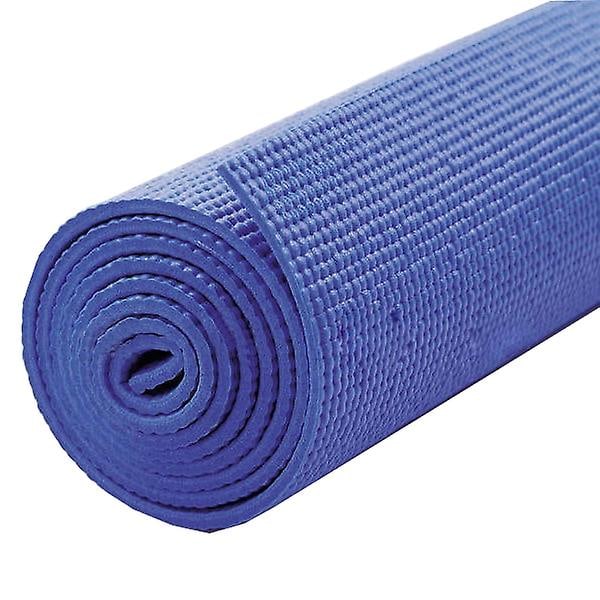 - 183cm lang x 61cm bred - Sklisikker yogamatte med bærestropp, også for trening / gym / camping, etc (Blå)[HK] Blue