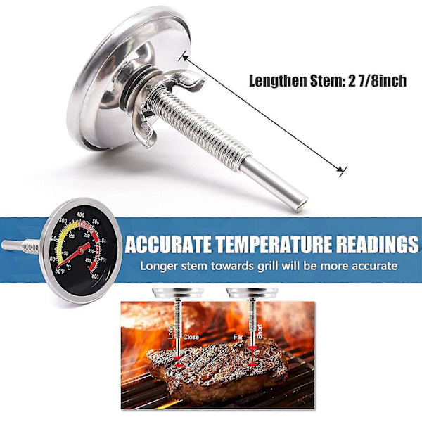 Grill Termometer Røgetemperaturmåler Kulgrill Pit Røgetermometer Varmeindikator For[HK]