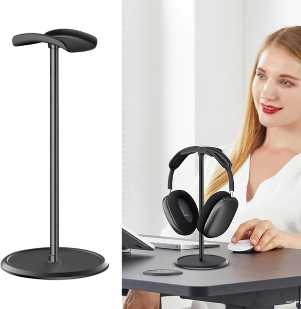 Hovedtelefonstativ - Headset Display Hanger Rack - Øretelefon Mount Hanger Organizer Opbevaring til Mænd Drengeværelse Computer Pc Spil Forbedret Tilbehør [HK]