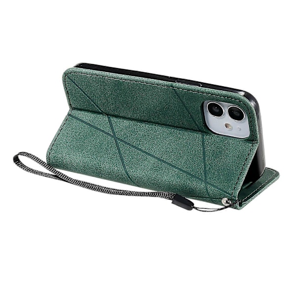 Plånboksfodral i Läder med Skin-touch Textur för iPhone 12 mini [HK] Style C Multicolor