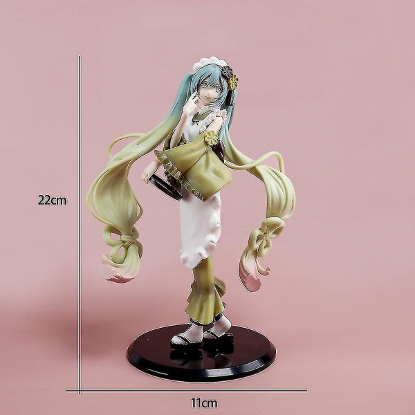 Hatsune Miku Figur 22cm Pvc Matcha Bafei Eventyrland Julegave Anime Actionfigur Voksenmodell Leke for Gutter[HK]