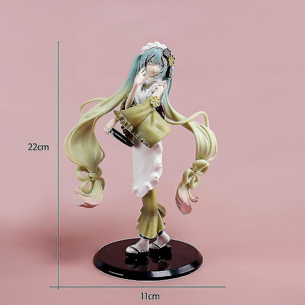 Hatsune Miku Figurine 22cm Pvc Matcha Bafei Fairy Tale Wonderland Julgåva Anime Actionfigur Vuxenmodell Leksaker För Pojkar[HK]