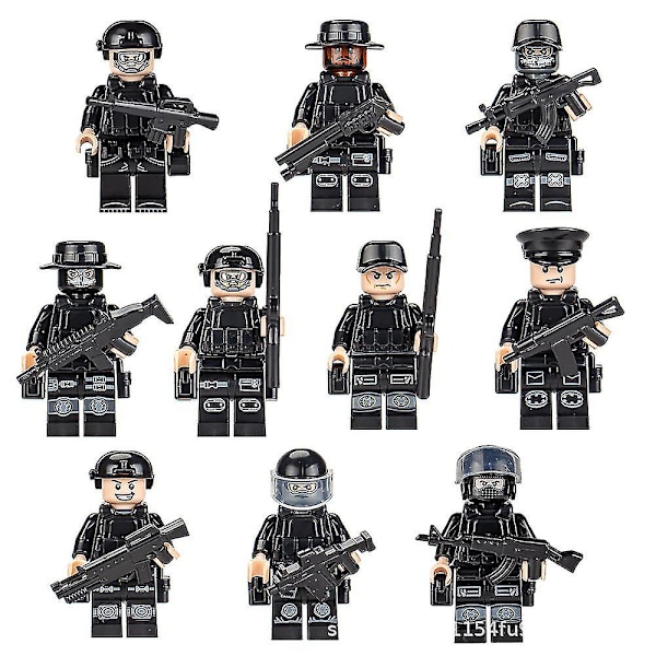 8-24 stk/sett Minifigur Spesialstyrker Soldat Samlet Blokker Leker Byggeklosser Barn Gave[HK] 10Pcs SWAT