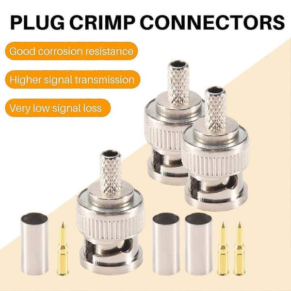 10 uppsättningar 3-delade BNC hane RG58 plugg crimpkontakter[HK]