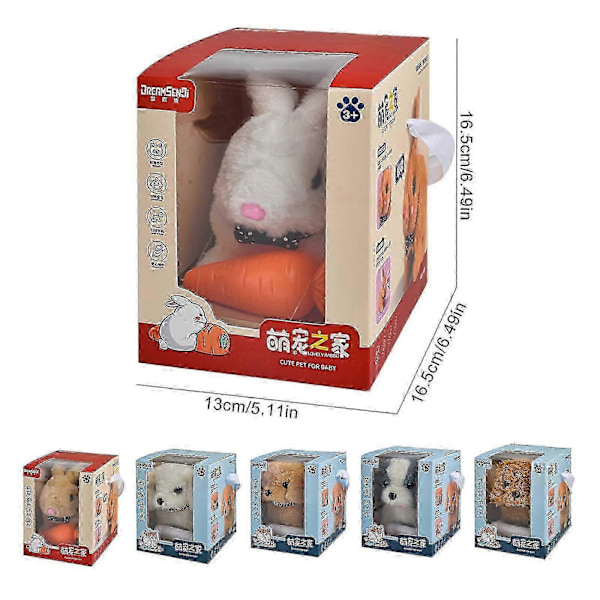 Robothvalp, Min Realistiske Robothvalp Milow Realistisk Gående Teddy Plysj m/ Eske [HK] Bichon Frise