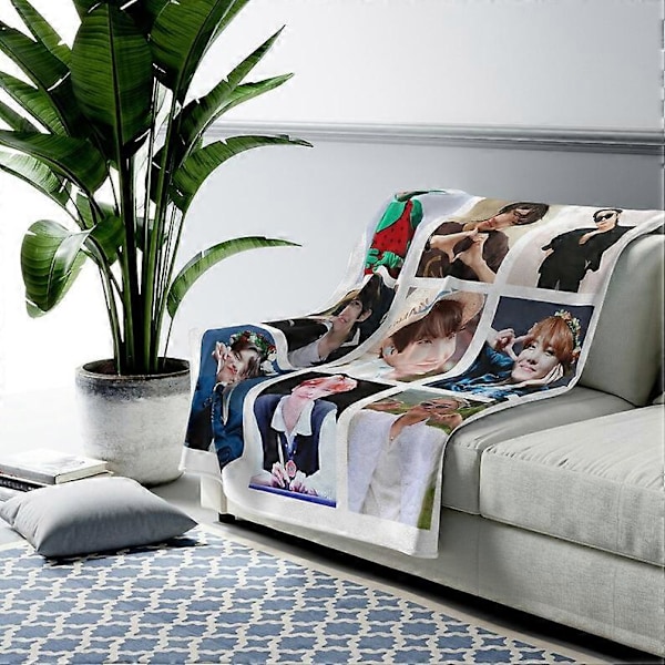 K-Pop Tæppe, Hobi Fotocollage Velveteen Tæppe, Personlig Gave til Army og K-Pop Fans, Hobi Sunshine Bias Merch-PIYR171[HK] 50x40in 125x100cm