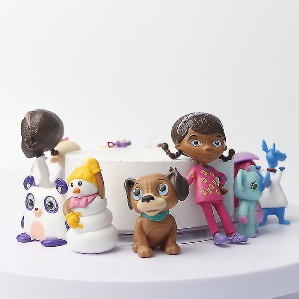 12 stk./sæt Doc Mcstuffins Figurer Legetøj Læge Lambie Får Indelukket drage Hallie Flodhest Kold Snemand Model Dukker Børnegave[HK]