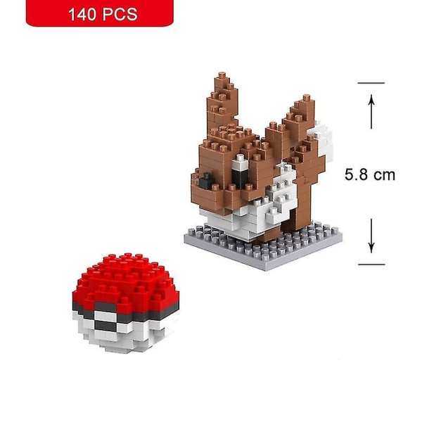 Nanoblock Lille Bygge Pikachu Klodser Model Uddannelseslegetøj Til Børn Fødselsdagsklodser [HK] Eevee