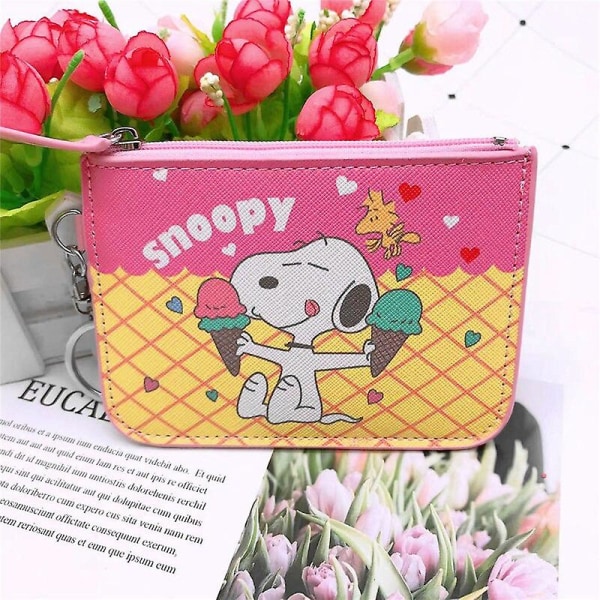 24 Styles Snoopy Fashion Kort Indehaver Møntpung Kawaii Tegneserie Anime Måltid Adgangskontrol Kort Bus Kort Taske Med Nøglering Gaver[HK] G