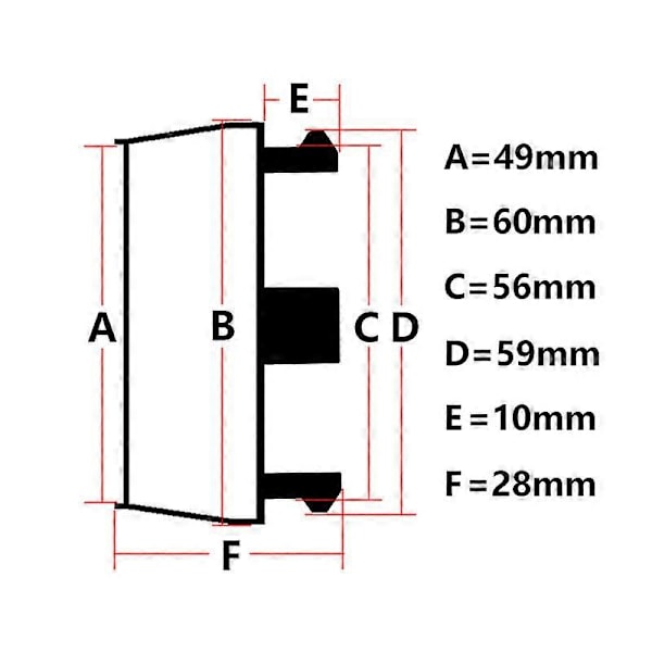 4kpl/erä Korkea 60mm Kromi Muovi Tasainen Pinta Auton Pyörän Keskikupit Pölysuoja Auton Vanteen Rengas Keskikuppi [HK] Black