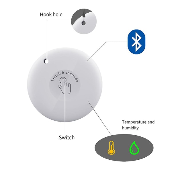 Tuya Bluetooth Pt216b Smart temperatur- och luftfuktighetsmätare Inomhus- och utomhustermometer Hygromete([HK])