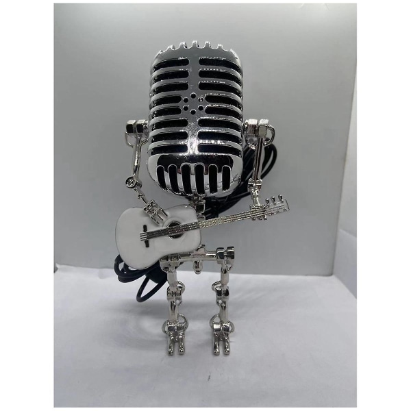 Microphone Lamp - Lamp Head Vintage Metal Microphone Robot Desk Lamp Retro Style Household Ornament([HK])