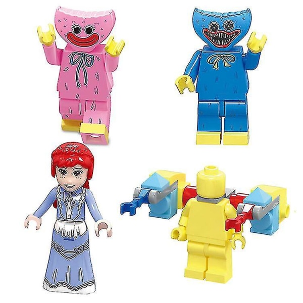 4 i 1 sæt Poppy Play Time Mini Figurer Legetøj Huggy Wuggy Byggeklods[HK]
