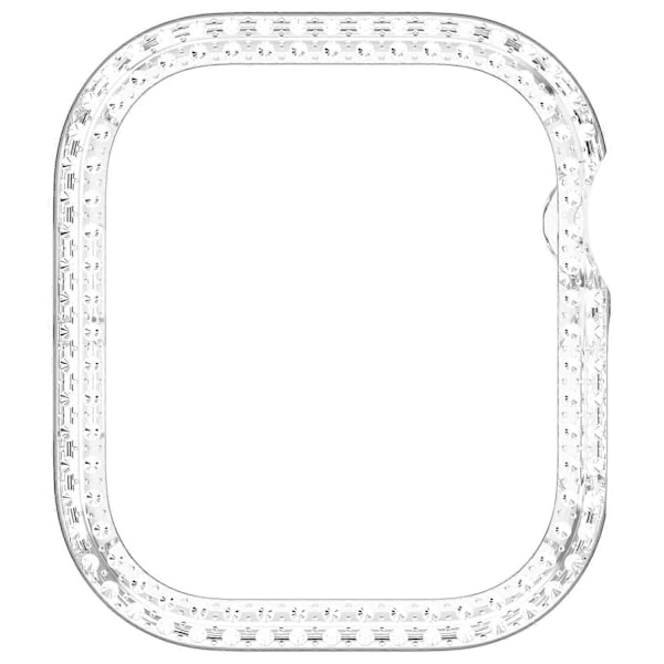 Til Apple Watch Series 10 46mm Dobbelt Række Rhinestone Dekor Hul Cover PC Urramme Etui Multicolor Style F