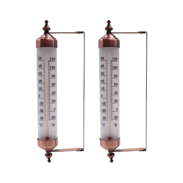 2 stk 10 tommer termometer udendørs termometer dekorativt termometer indendørs termometer vægmonteret ([HK])